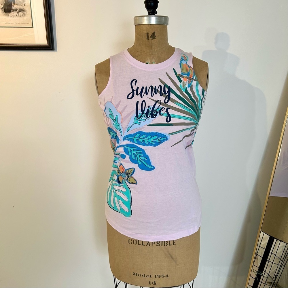 Vera Bradley Sunny Vibes Sleeveless Racerback Top - Pink Sz Xs NWT